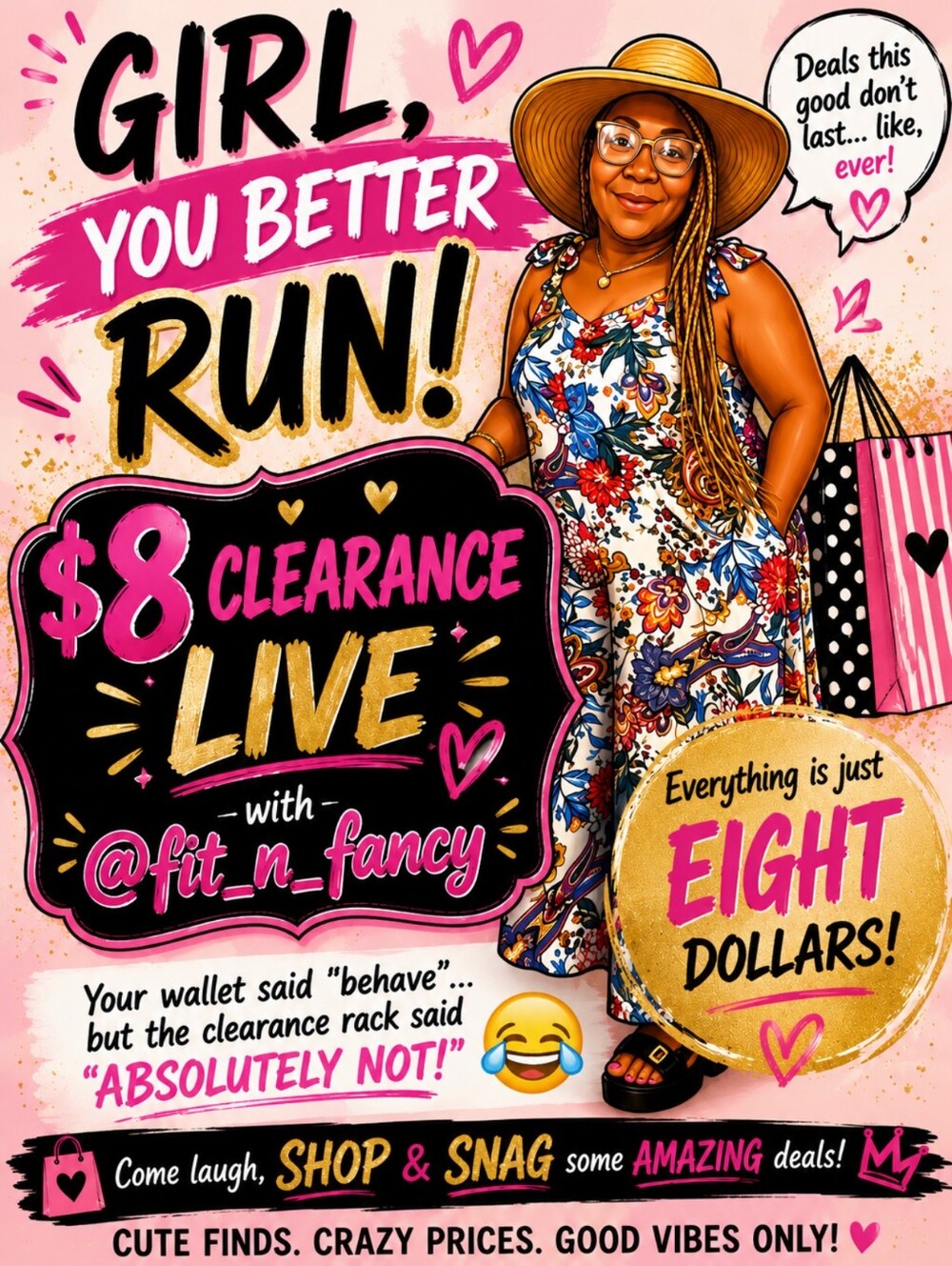 $8 CLEARANCE SALE SAT. SEPT. 12TH 5:00AM CST.